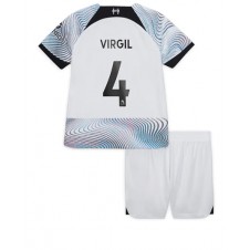 Liverpool Virgil van Dijk #4 Bortedraktsett Barn 2022-23 Kortermet (+ korte bukser)